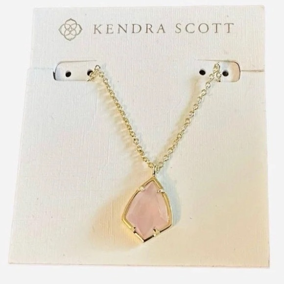 Kendra Scott ‘Cory’ Semiprecious Stone Rose Quartz and 14K Gold Plated Necklace - Picture 3 of 3